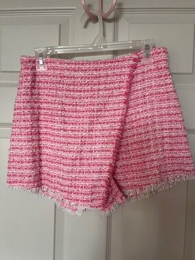 Pink Lily - Let's Dance Pink Tweed Skort (M)